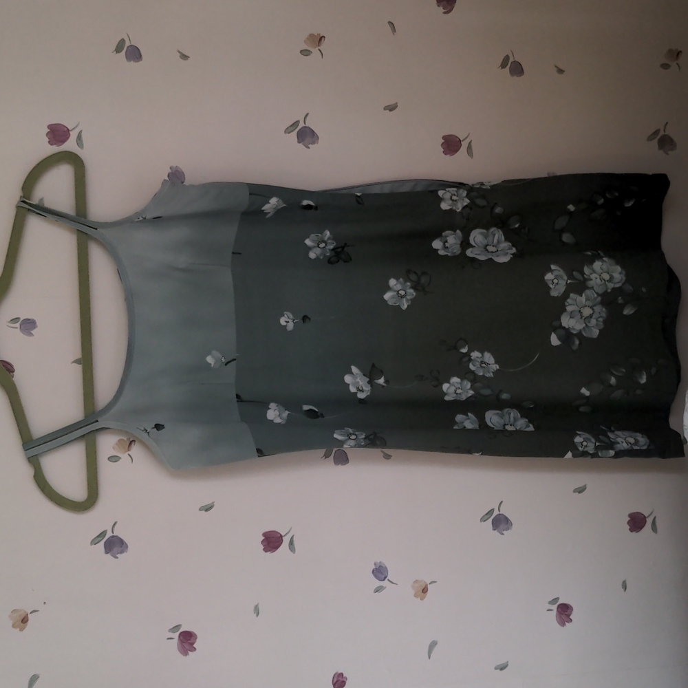 Green floral dress